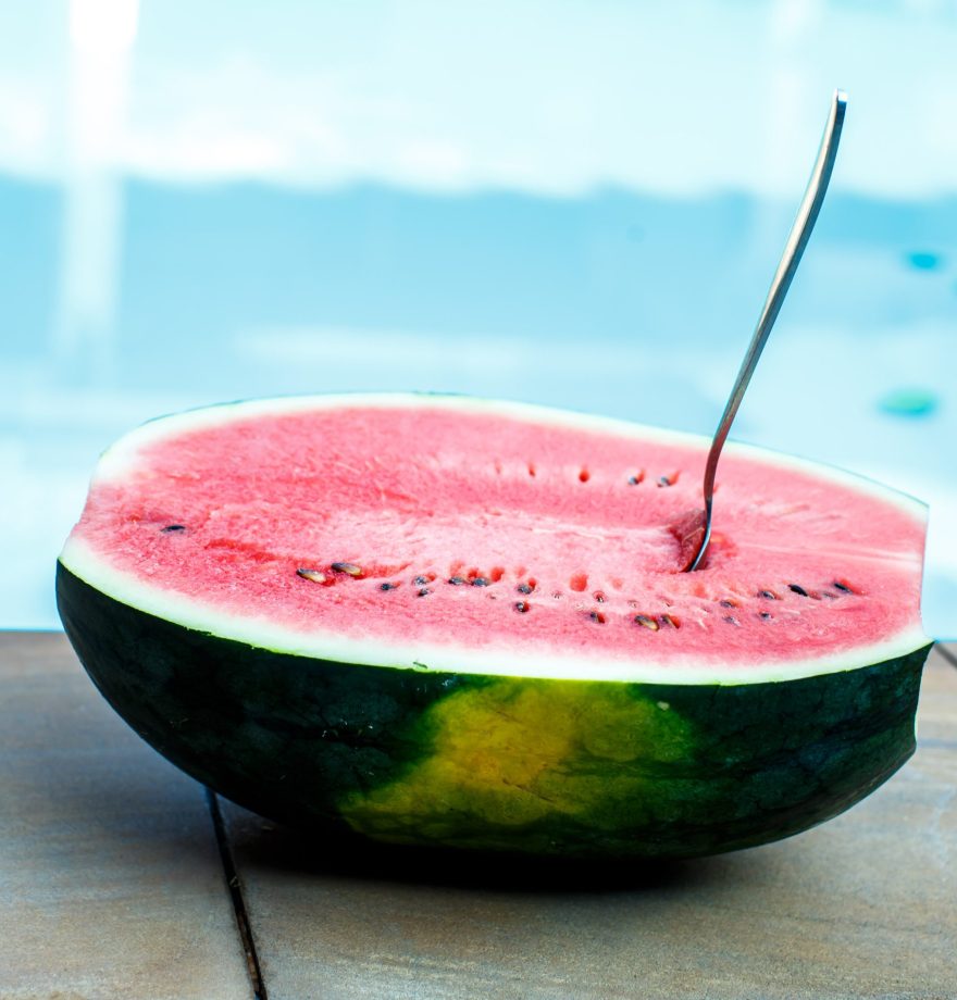 Watermelon near the pool nevera-playa
